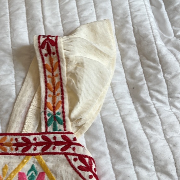 New With Tag Blu Pepper  Flutter Sleeve Square Neck Embroidered  Tank Top Size S - Picture 4 of 6